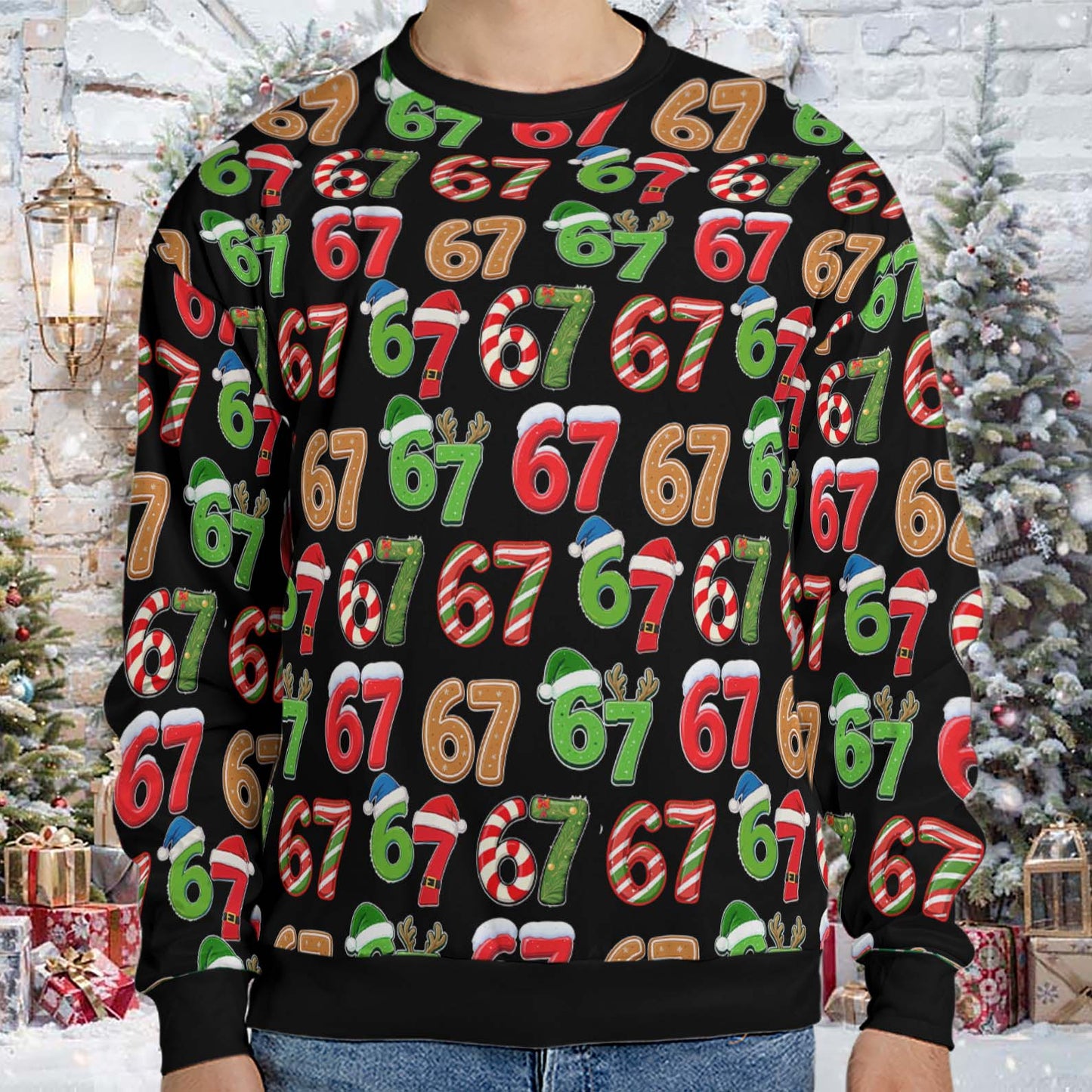 Six Seven Meme Christmas Sweater | 6 7 Santa Joke Holiday Sweatshirt | Trending Humor Gift 683651