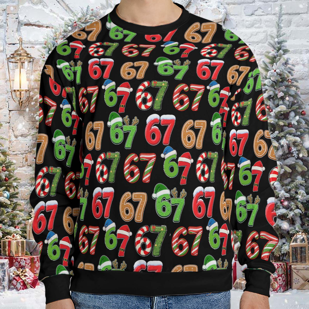 Six Seven Meme Christmas Sweater | 6 7 Santa Joke Holiday Sweatshirt | Trending Humor Gift 683651
