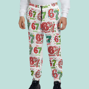 Christmas Six Seven Sweatpants | Funny 6 7 Meme Pajamas | Trending 6 7 Christmas Sweatpants 683652
