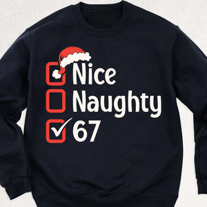 Nice Naughty 67 Sweatshirt | Funny 67 Meme Christmas Shirt | Six Seven Xmas Shirt 683655