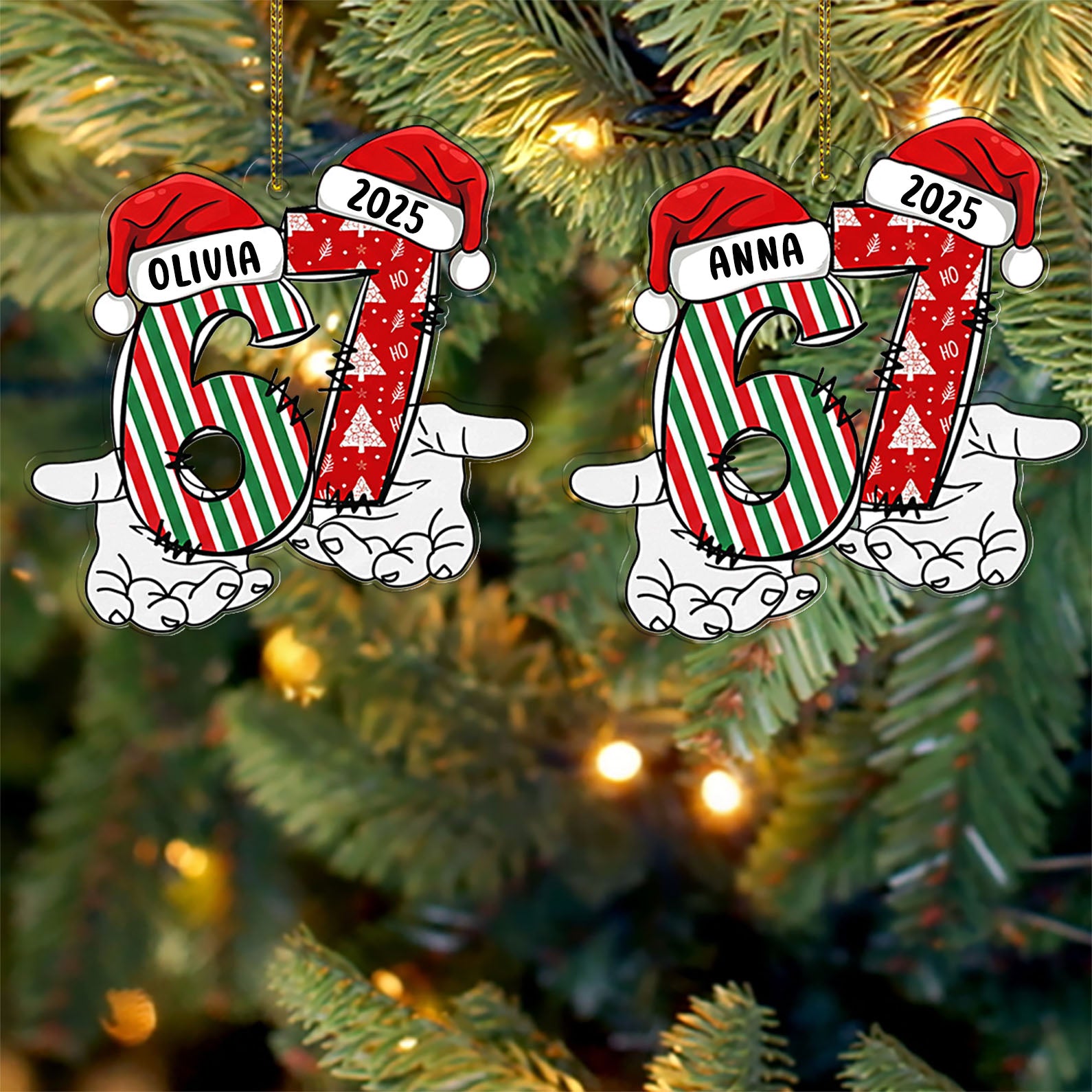 6 7 Six Seven Acrylic Ornament | Six Seven Meme Christmas
