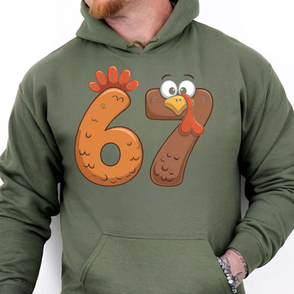 Funny Turkey 67 Sweatshirt | Funny Six Seven Thanksgiving | Six Seven Turkey Shirt 683658