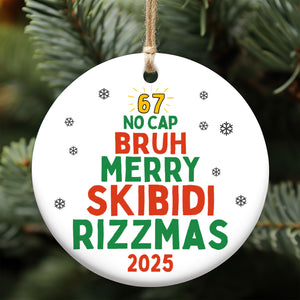 Funny Six Seven Meme Ceramic Ornament | Skibidi Ohio Rizz Sigma 6 7 Christmas Decoration | Teen Slang Holiday Keepsake Gift 683671