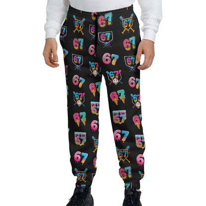 Six Seven Ice Cream Meme Sweatpants | 6 7 AOP Gen Z Christmas Joggers | Viral Meme Loungewear Gift for Men Women 683672