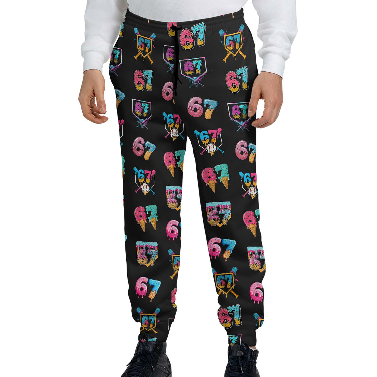 Six Seven Ice Cream Meme Sweatpants | 6 7 AOP Gen Z Christmas Joggers | Viral Meme Loungewear Gift for Men Women 683672