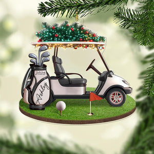 Custom Golf Christmas Acrylic Ornament | Personalized Golf Backpack Christmas Ornament | Golf Lover Gift For Golf Player 683698
