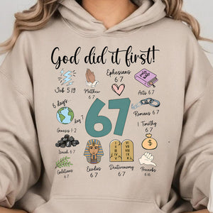 Christian 6 7 Meme Sweatshirt | God Did It First Christmas Shirt | Funny 6 7 Meme Sweatshirt | Six Seven Shirt  683694