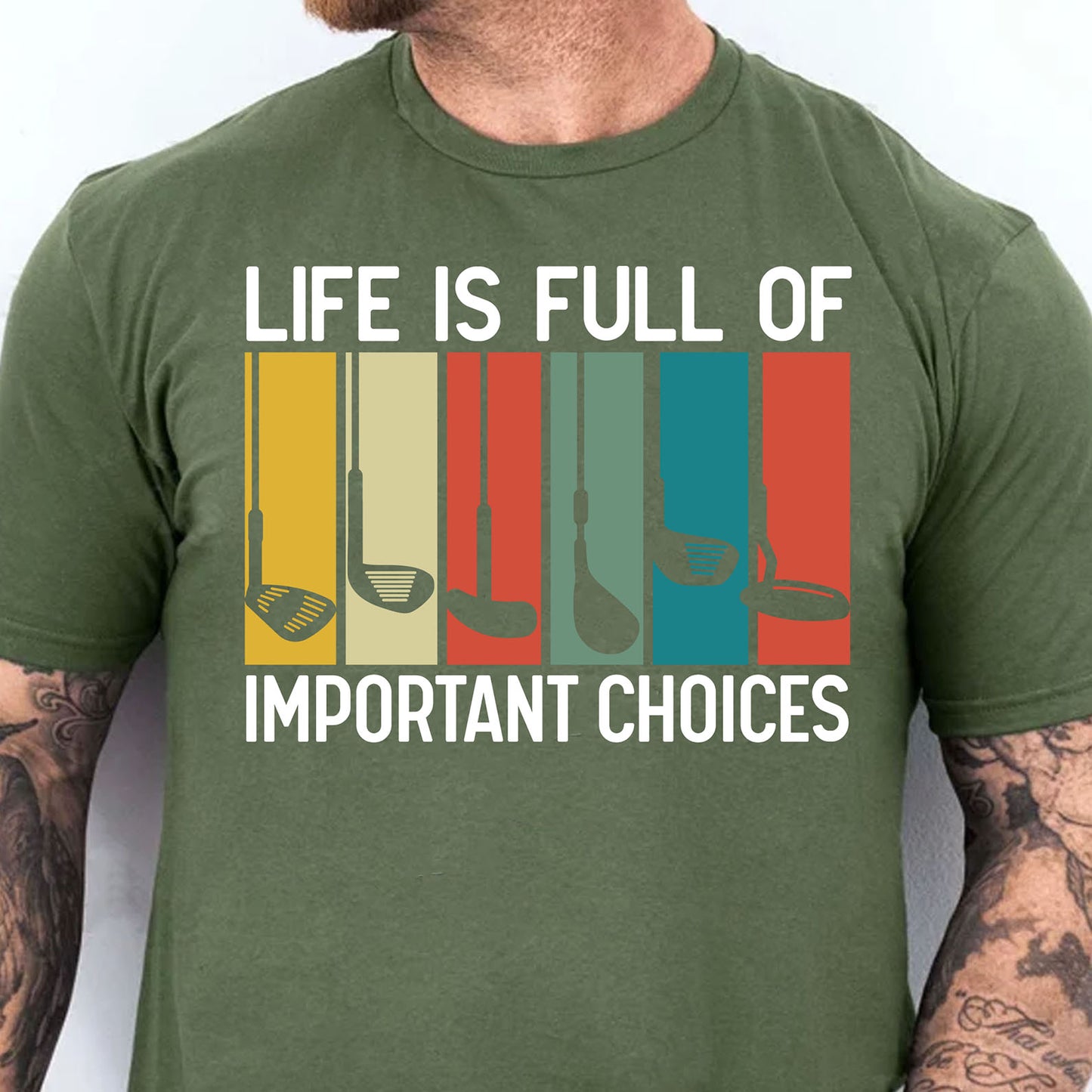 Life Is Full of Important Choices Funny Shirt | Golf Humor T-Shirt for Men Women | Casual Sports Tee Golf Lover Gift 683702