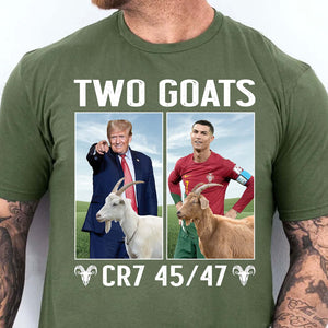 Funny Trump Ronaldo CR7 Two Goats Shirt | MAGA CR7 Meme Dark Shirt | 45/47 Political Pop Art T-Shirt 683726 - GOP