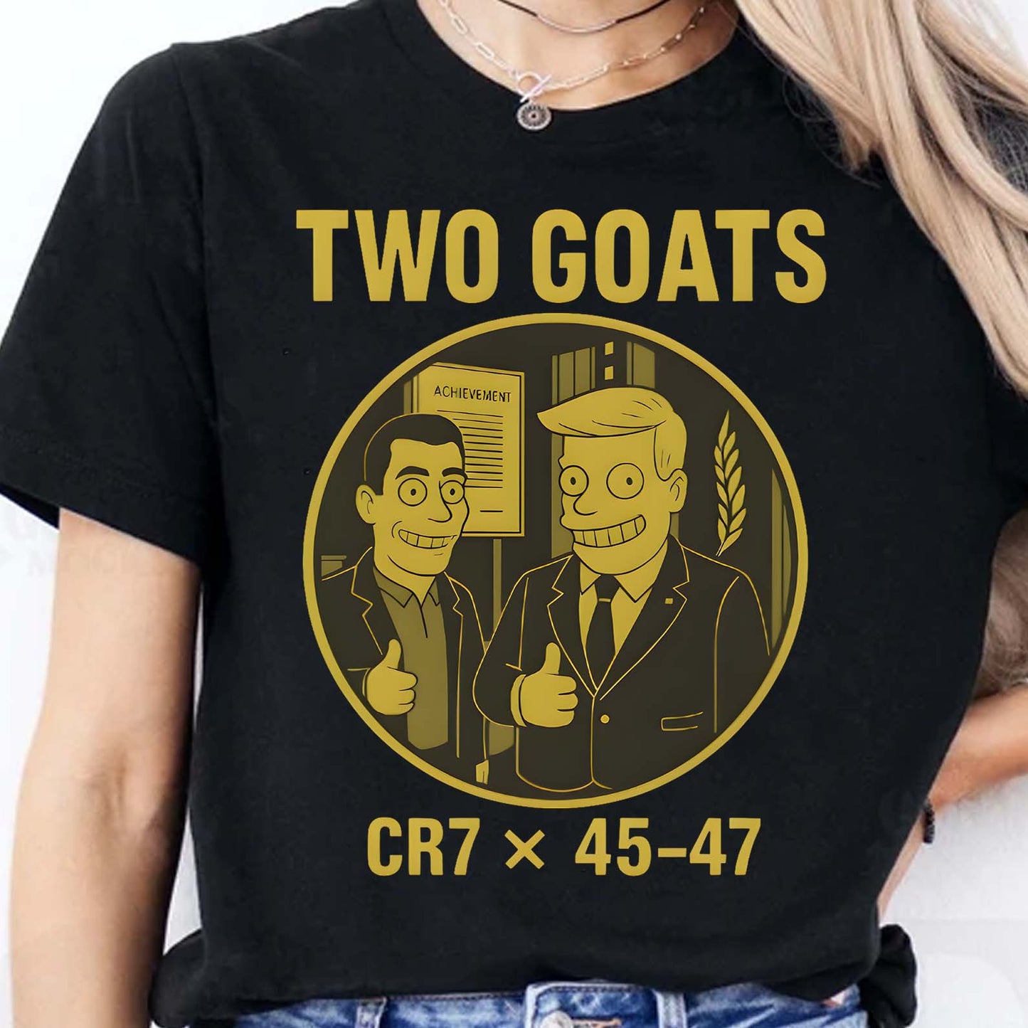 Two Goats CR7 x 45/47 Shirt | Funny Trump CR7 Meme Dark Shirt | Funny Trump Shirt 683742 - GOP