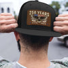 250 Years Anniversary Trucker Leather Patch Hat, Happy 250th Birthday United States, Patriotic 4th of July 1776–2026 683797