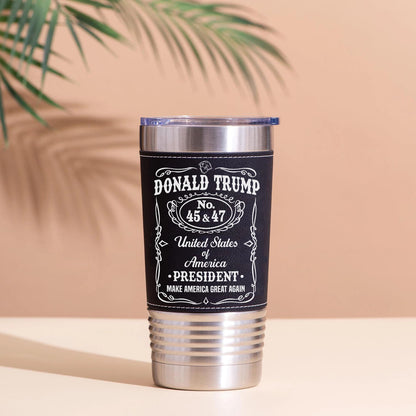 Donald Trump 45 47 Leather Tumbler | President Trump MAGA Leather Tumbler 683809 - GOP