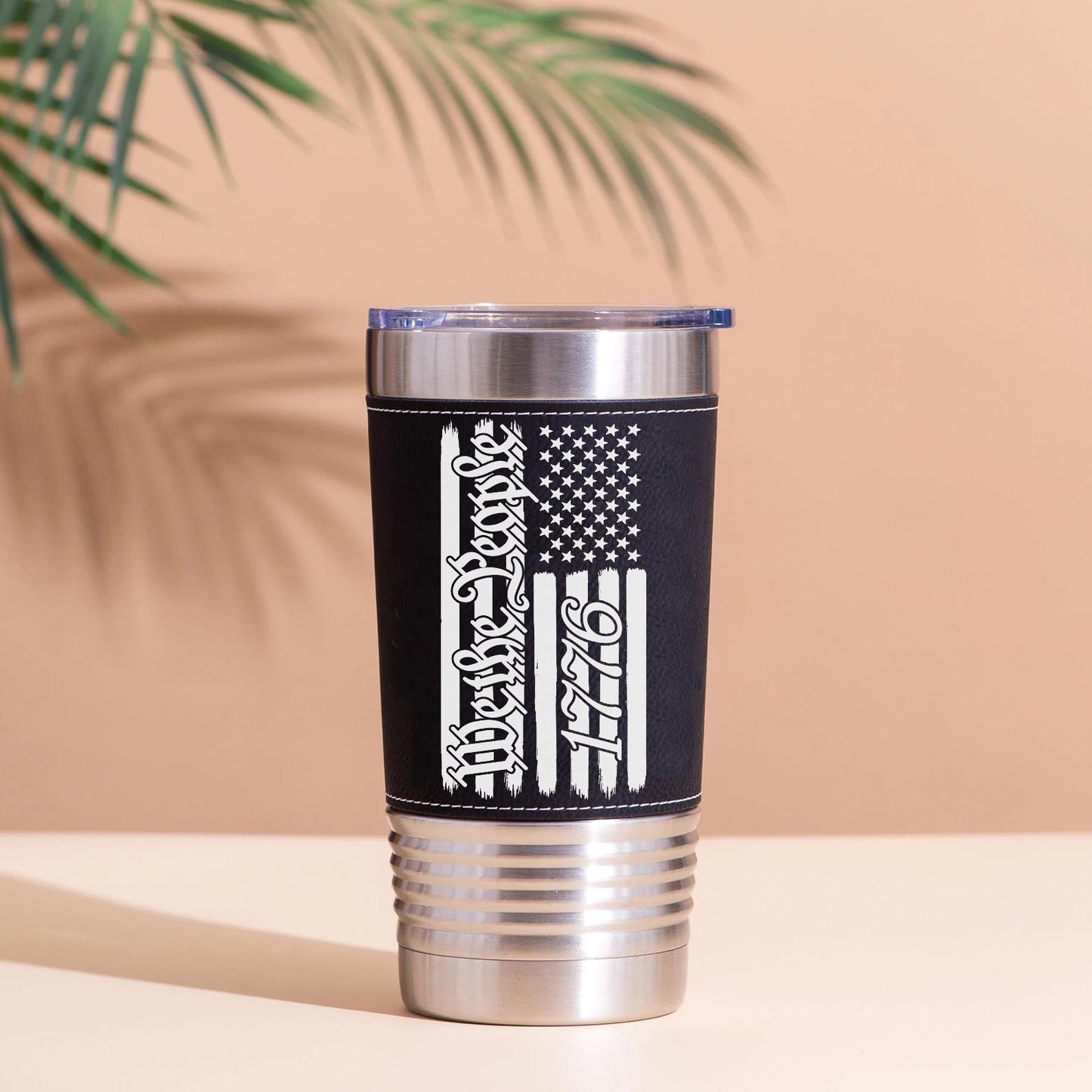 250 Years We the People Leather Tumbler, USA Flag America 1776–2026 Leather Tumbler 683811