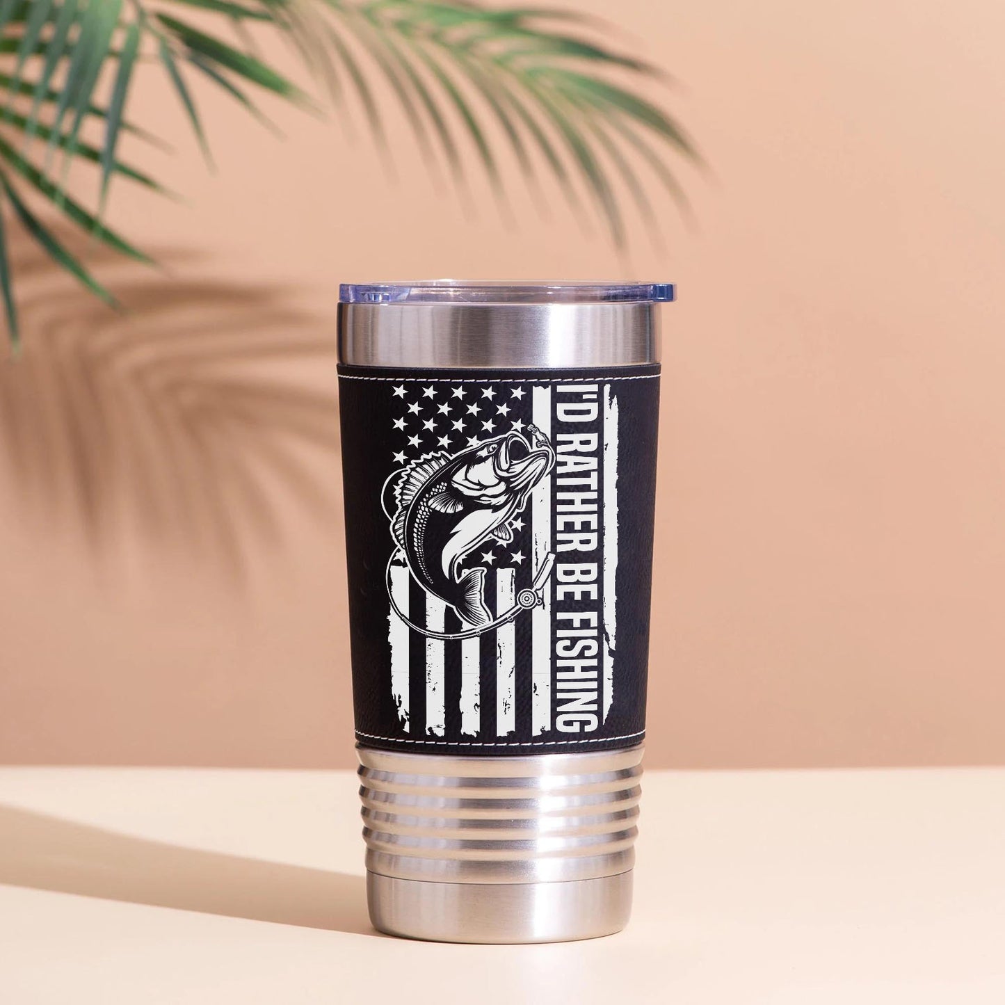 Fishing Leather Tumbler, Fisherman Leather Tumbler, Father’s Day Gift, Fishing Gift for Him, Dad, Husband 683855