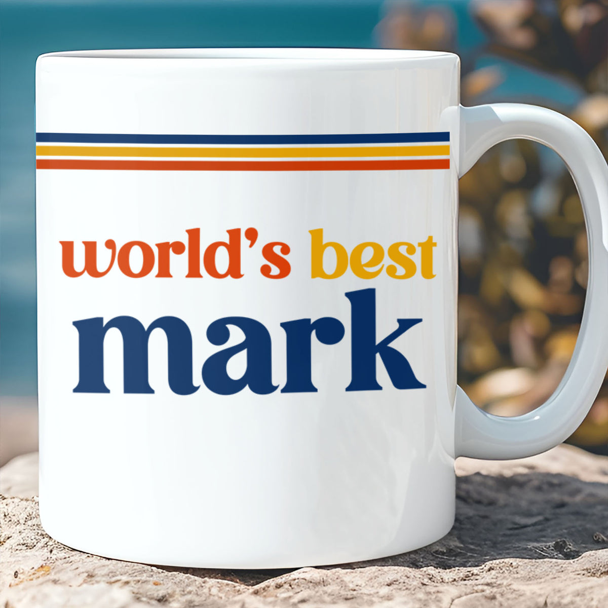 World's Best Dad | Custom Retro 70s Coffee Mug | Personalized Ceramic Mug | Custom Dad Gift 683881