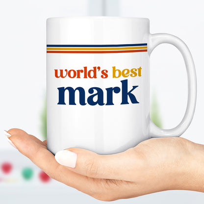 World's Best Dad | Custom Retro 70s Coffee Mug | Personalized Ceramic Mug | Custom Dad Gift 683881
