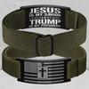 Jesus Is My Savior Trump Is My President Nylon Bracelet, Personalized Nylon Wristband, Elastic Stretch Adjustable Bracelet 683902 - GOP