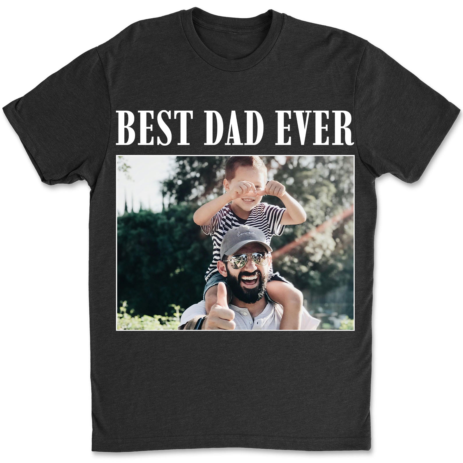 Personalized Best Dad Ever Shirts, Custom Photo Dark Tee, Gift for Family, Father's Day Gift 683917