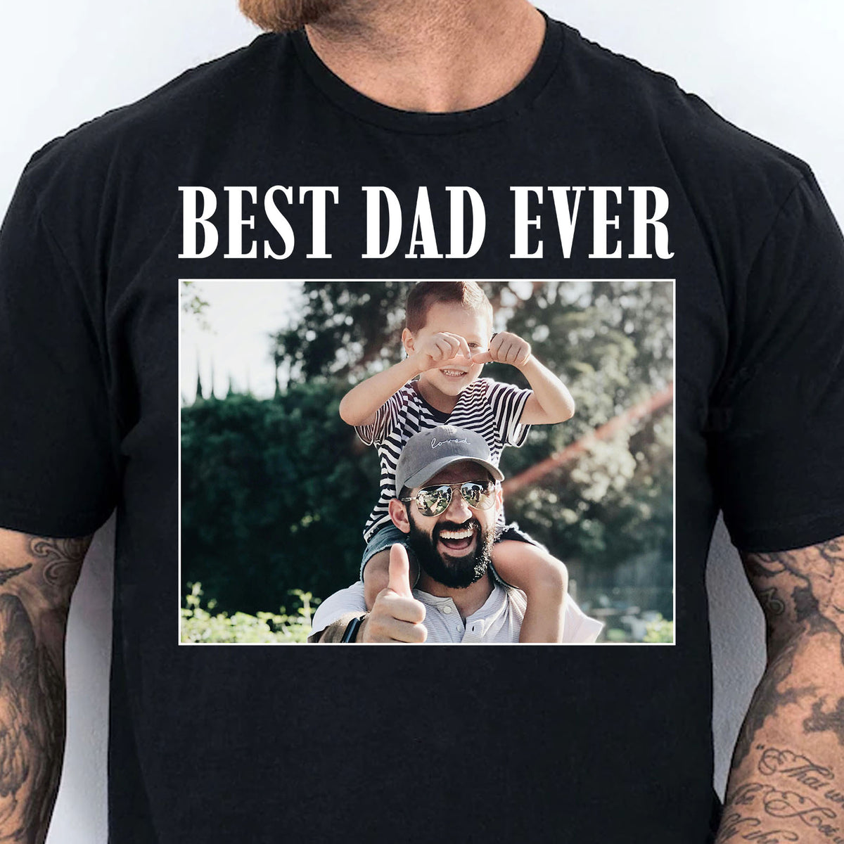 Personalized Best Dad Ever Shirts, Custom Photo Dark Tee, Gift for Family, Father's Day Gift 683917