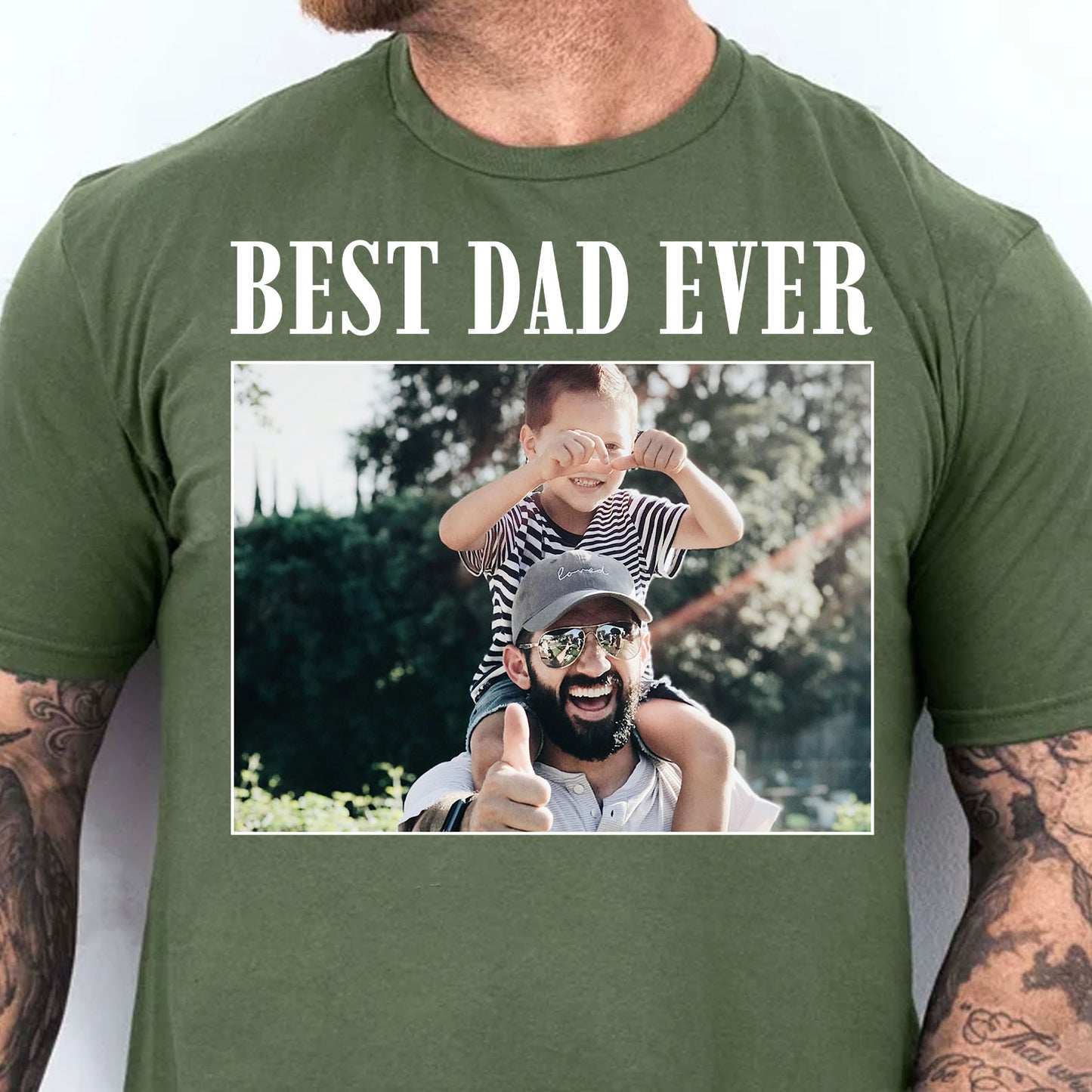 Personalized Best Dad Ever Shirts, Custom Photo Dark Tee, Gift for Family, Father's Day Gift 683917