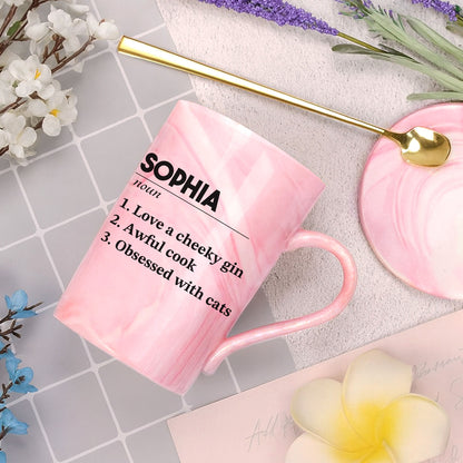 Personalized Name Mug | Funny Coffee Mug for Family | Gift for Pet Lovers Pink Ceramic Mug 683952