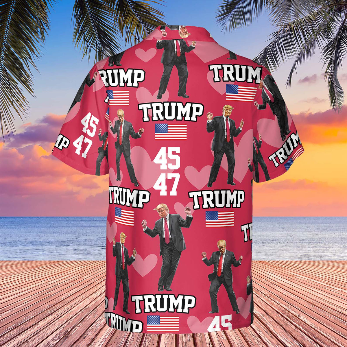 Donald Trump Hawaiian Shirt | Funny Trump Dancing Hawaiian Shirt | Trump 45/47 AOP Hawaiian Shirt 683970 – GOP