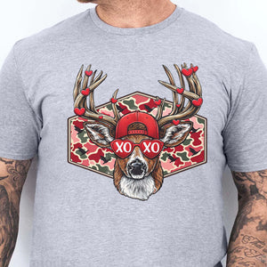 Funny Valentine Shirt, Hunting Buck Valentine Shirt, Camo Hunter Valentine Sweatshirt for Him 683974