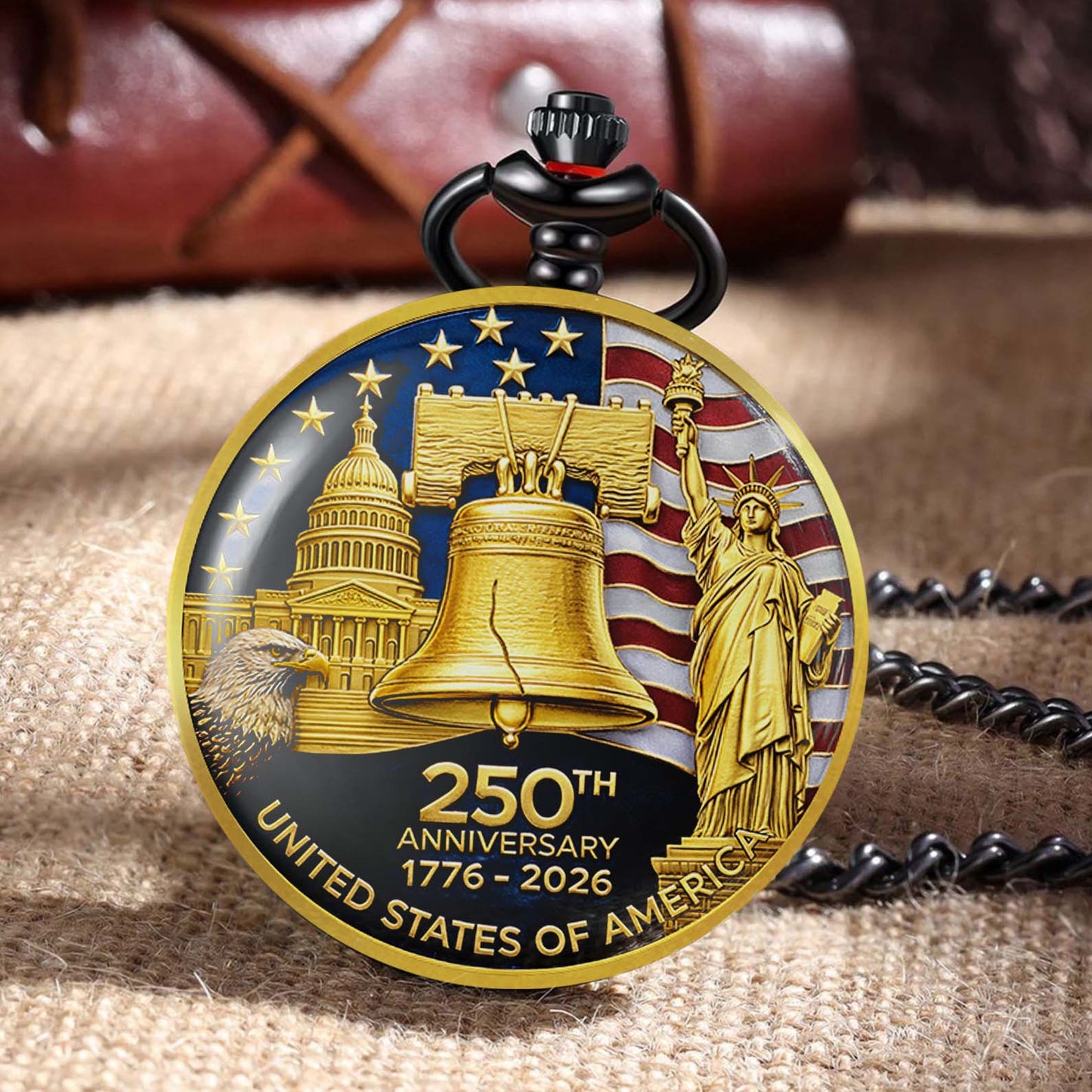 250 Years Anniversary 1776–2026 Pocket Watch, Patriotic 4th of July Pocket Watch 684027