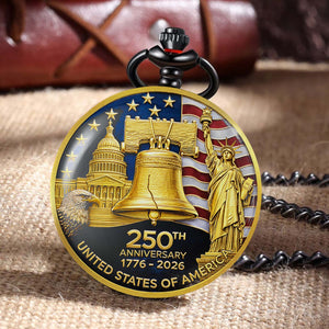 250 Years Anniversary 1776–2026 Pocket Watch, Patriotic 4th of July Pocket Watch 684027