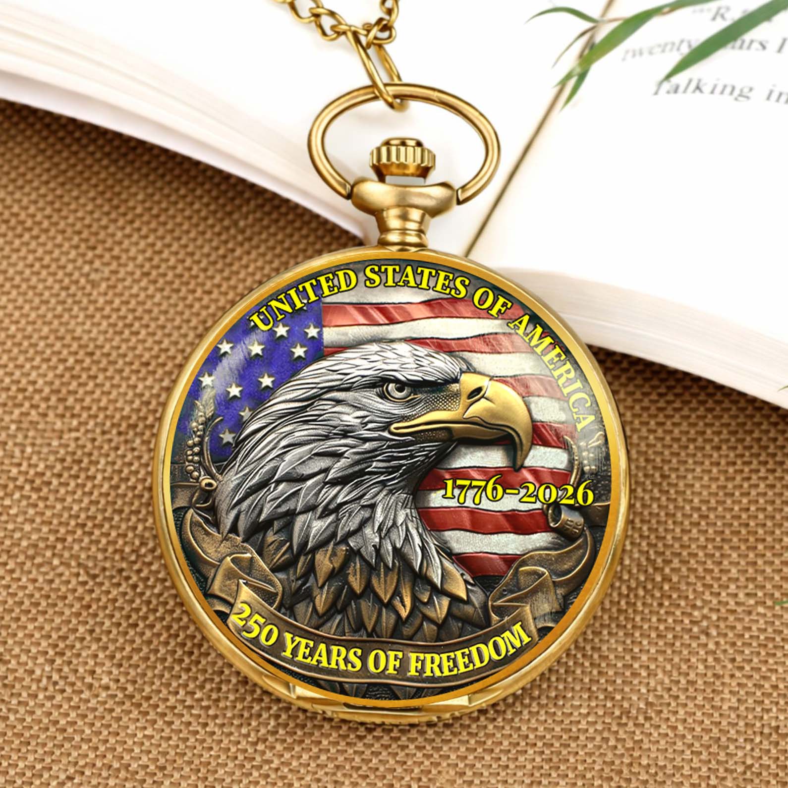 USA 250 Years Anniversary Commemorative Pocket Watch, 250 Years of Freedom 1776–2026 Pocket Watch 684028
