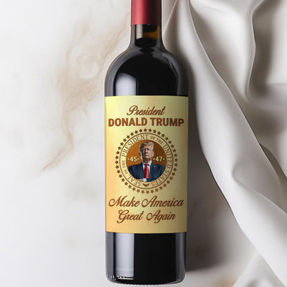 President Donald Trump 45 47 Wine Label | Trump Wine Bottle Label | MAGA Wine Label 684033 – GOP