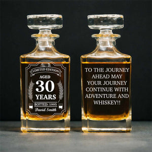 Personalized Limited Edition Whiskey Bottle, Custom Gift Whiskey Decanter Set, Wine Glass for Whiskey Lovers 684037