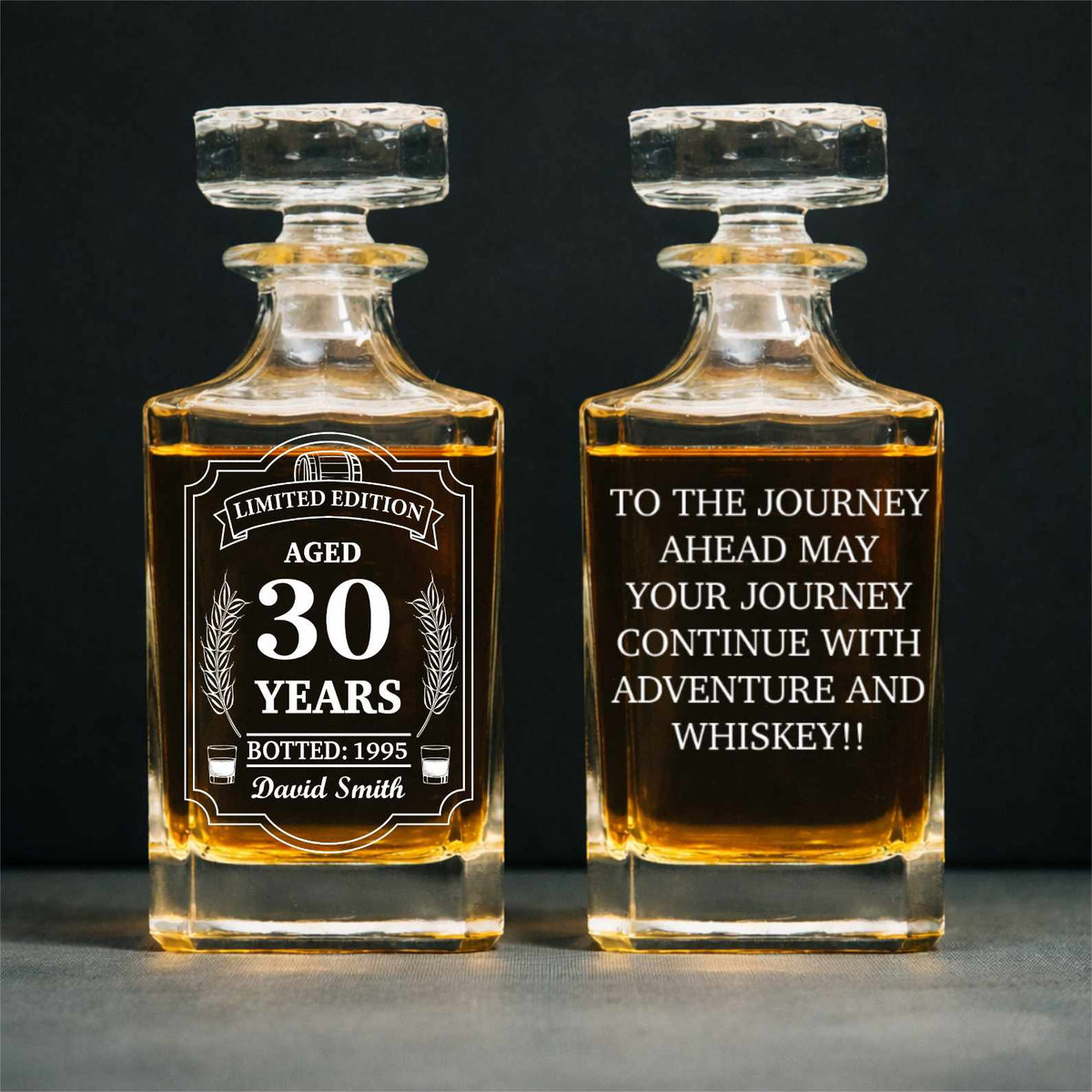 Personalized Limited Edition Whiskey Bottle, Custom Gift Whiskey Decanter Set, Wine Glass for Whiskey Lovers 684037