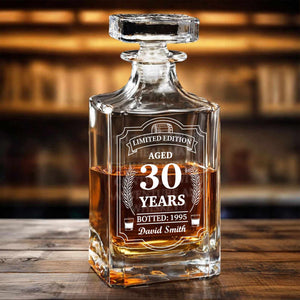 Personalized Limited Edition Whiskey Bottle, Custom Gift Whiskey Decanter Set, Wine Glass for Whiskey Lovers 684037
