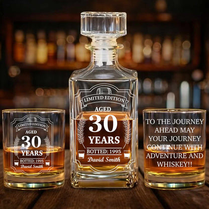 Personalized Limited Edition Whiskey Bottle, Custom Gift Whiskey Decanter Set, Wine Glass for Whiskey Lovers 684037