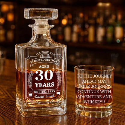 Personalized Limited Edition Whiskey Bottle, Custom Gift Whiskey Decanter Set, Wine Glass for Whiskey Lovers 684037