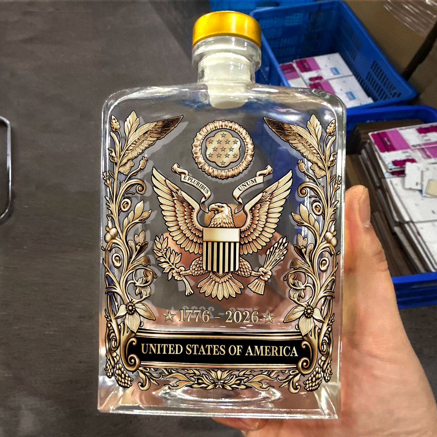 USA 250 Years Anniversary Military Tribute Whisky Decanter | Patriotic 1776–2026 Whiskey Bottle 684210
