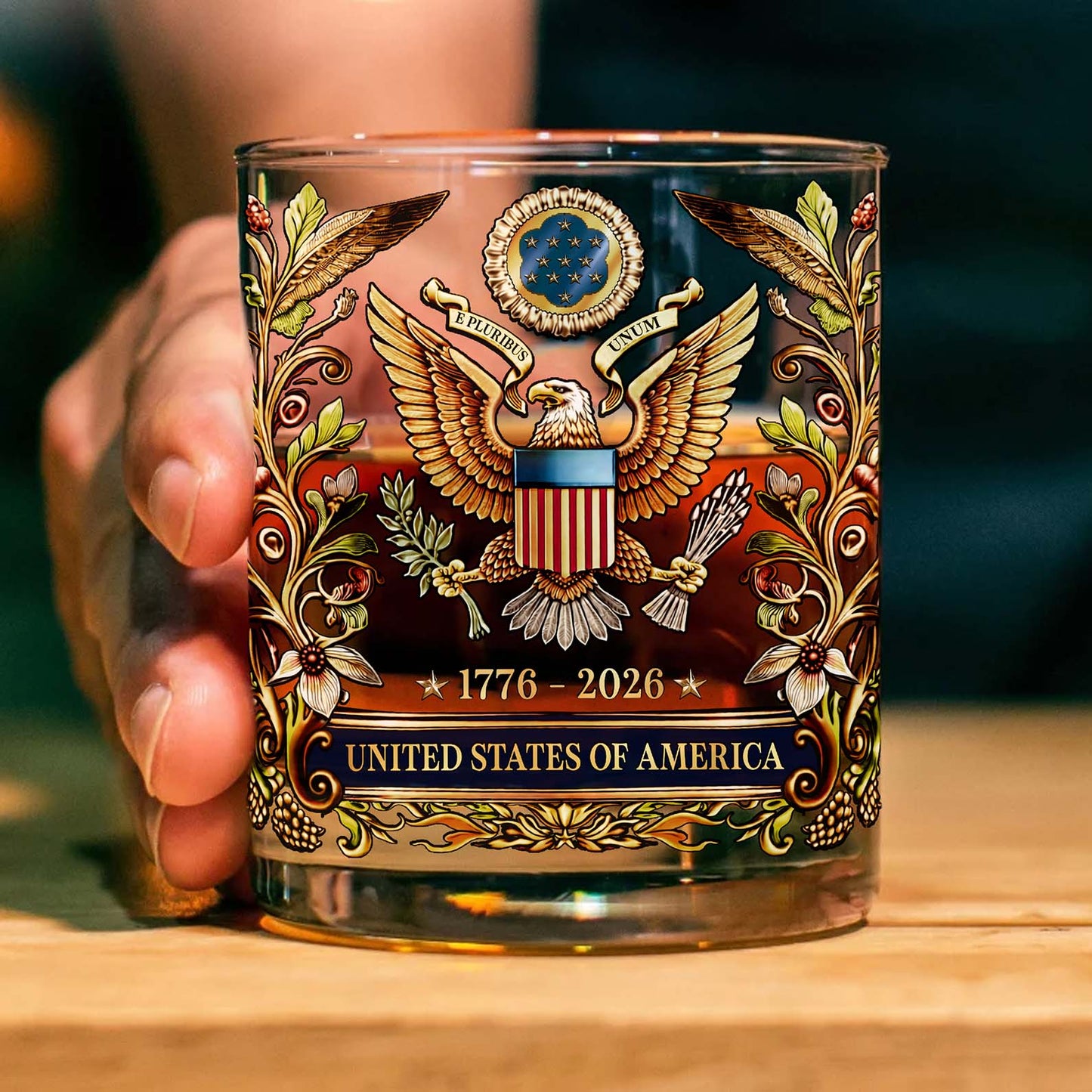 USA 250 Years Anniversary Whiskey Glass | Patriotic 1776–2026 Whiskey Glass | 4th of July Whiskey Glass 684040