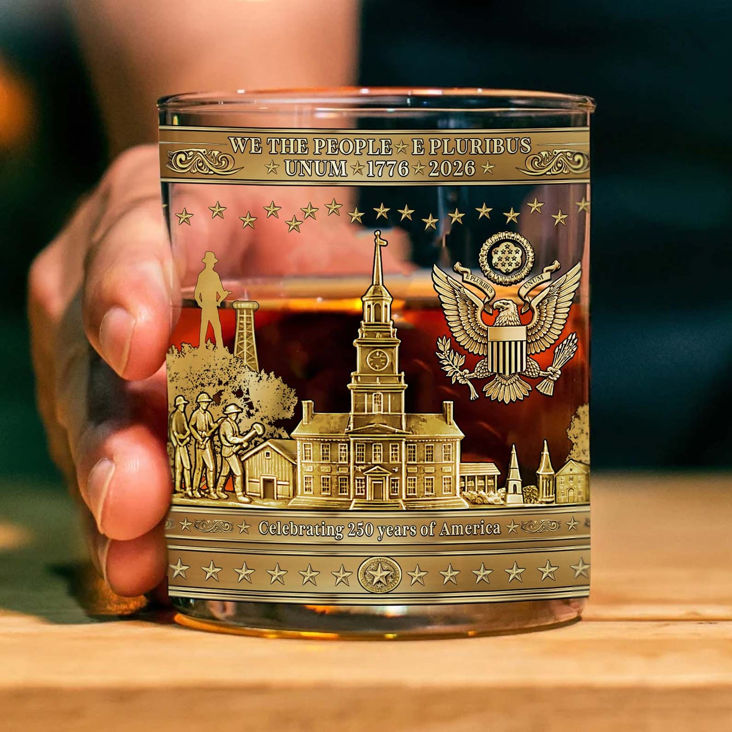 250 Years Anniversary Whiskey Glass, Happy 250th Birthday USA, Patriotic 1776–2026 Whiskey Glass – The Red First