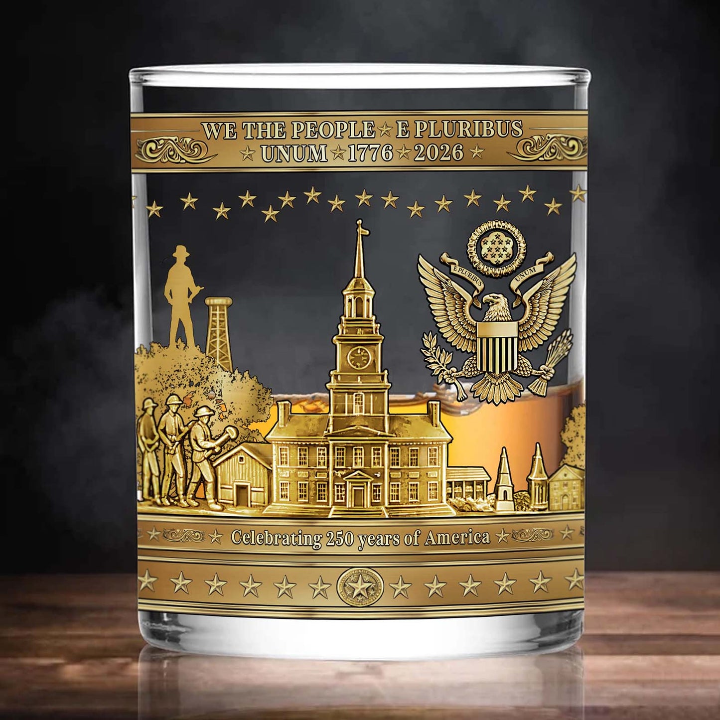 250 Years Anniversary Whiskey Glass | Happy 250th Birthday USA | Patriotic 1776–2026 Whiskey Glass 684041