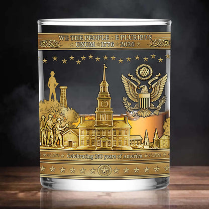 250 Years Anniversary Whiskey Glass | Happy 250th Birthday USA | Patriotic 1776–2026 Whiskey Glass 684041