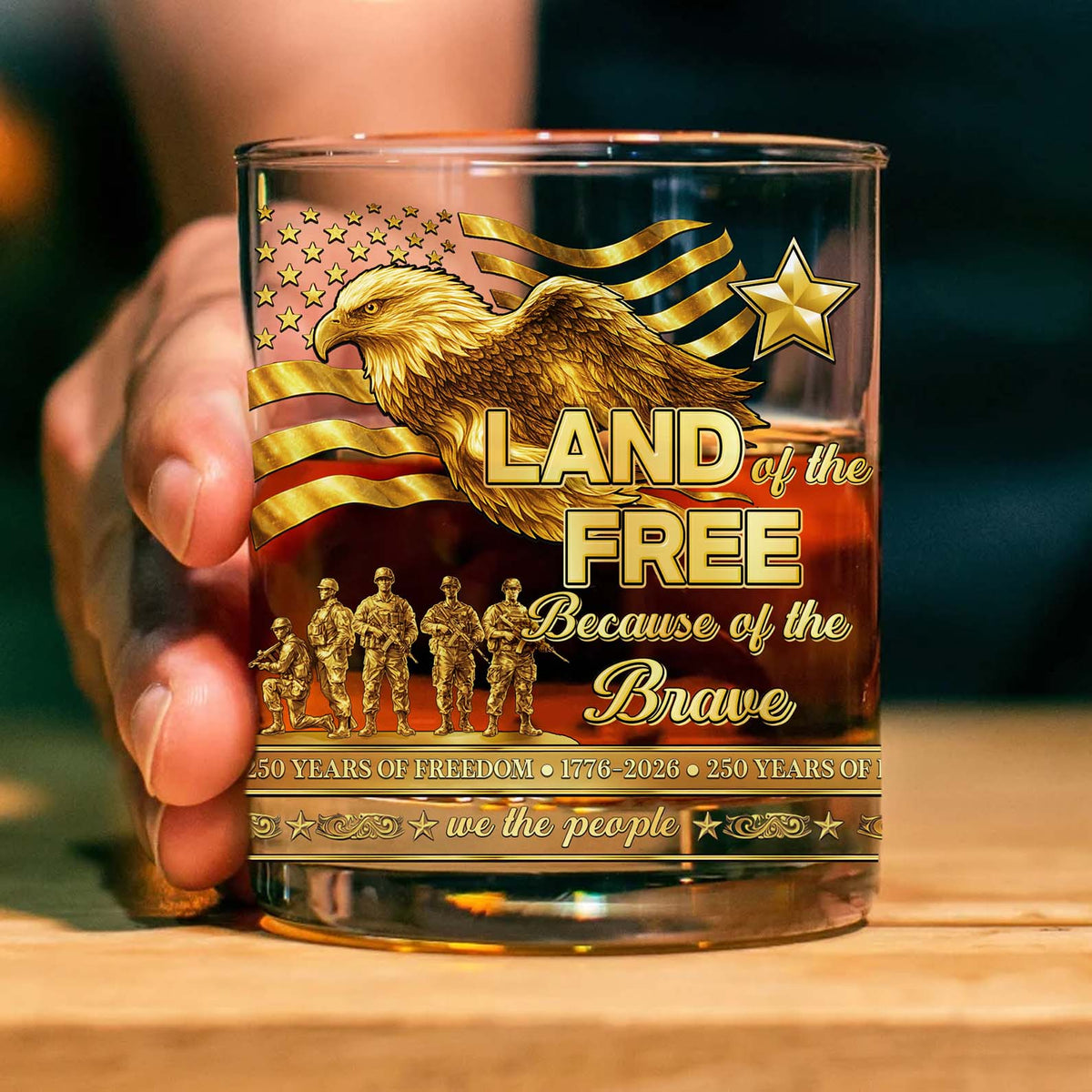250 Years of Freedom Whiskey Glass | We The People 1776–2026 Whiskey Glass | Patriotic Whiskey Glass 684045
