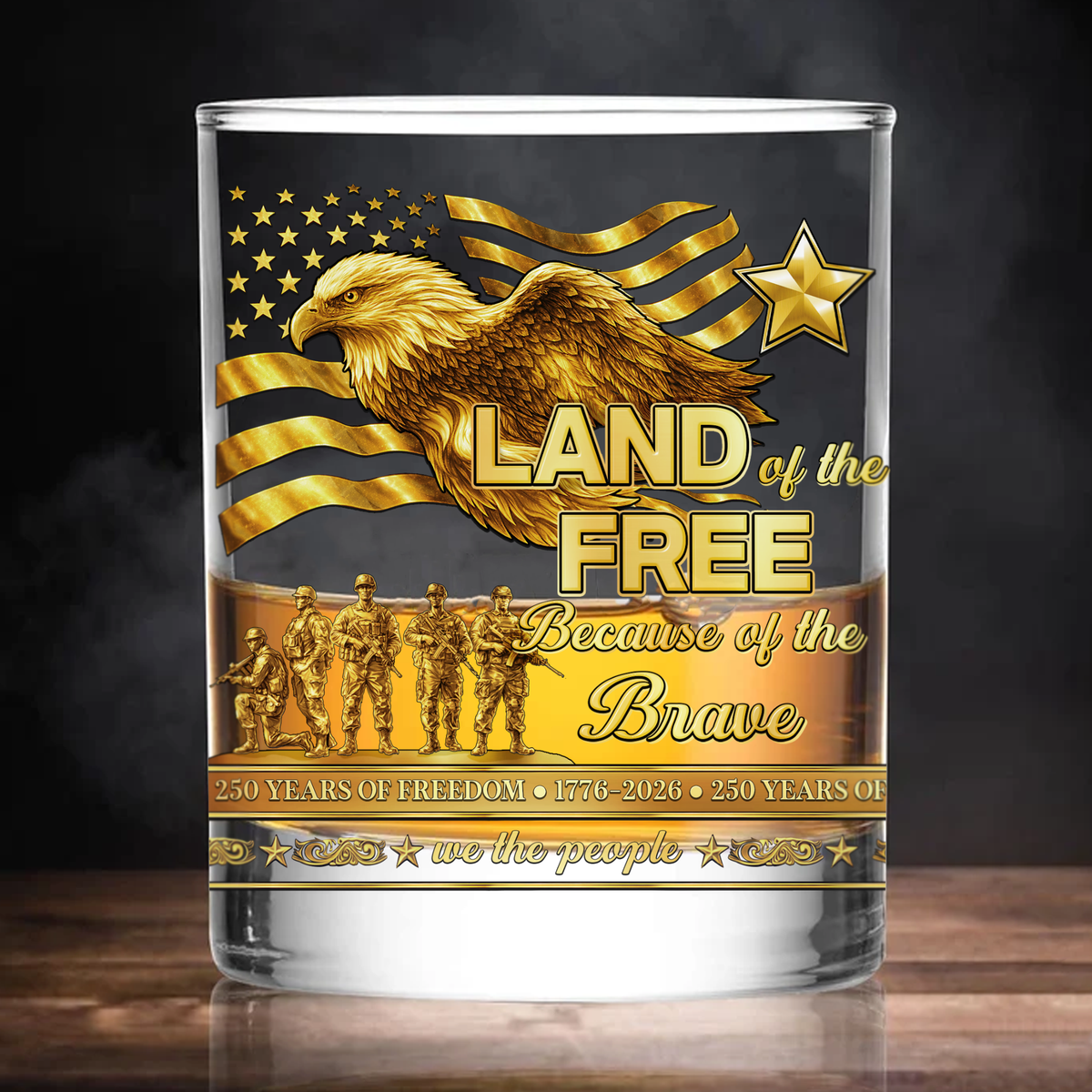 250 Years of Freedom Whiskey Glass | We The People 1776–2026 Whiskey Glass | Patriotic Whiskey Glass 684045
