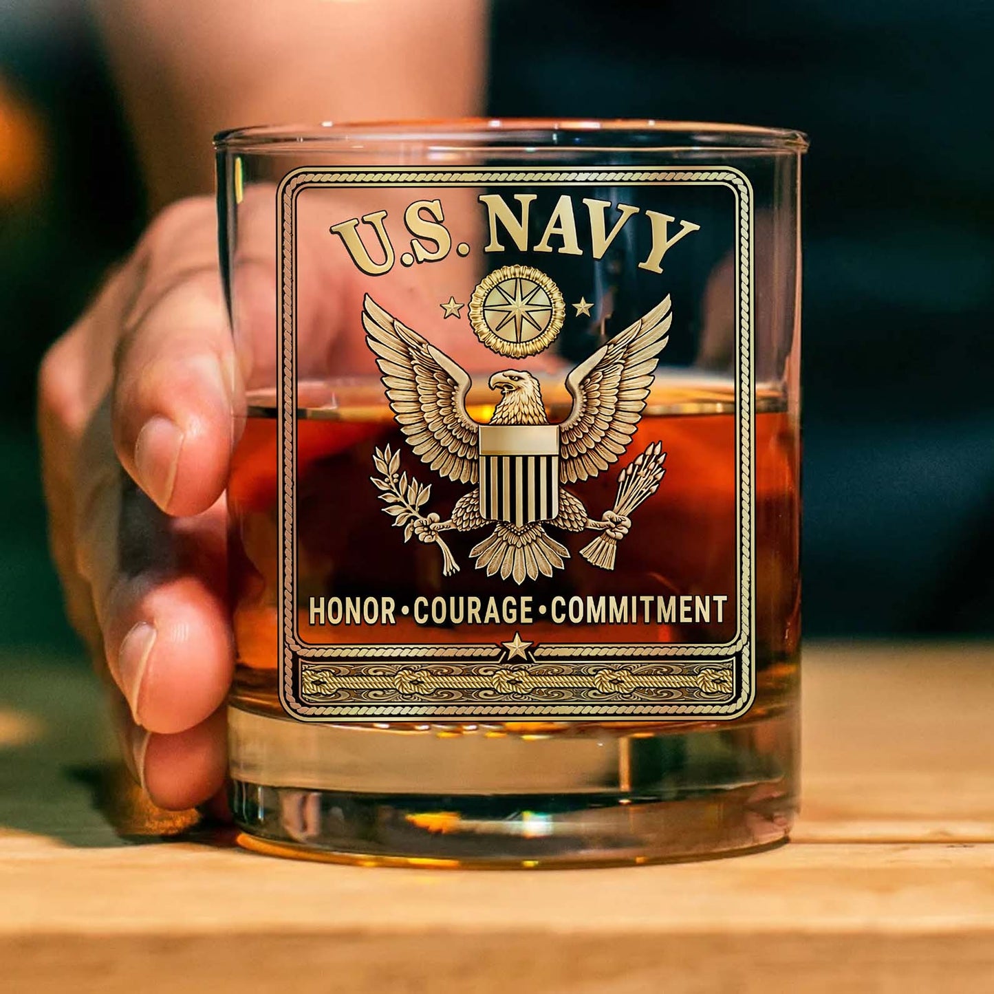 250th Anniversary Veteran U.S. Military Whiskey Glass | Patriotic 4th of July Whiskey Glass 684046