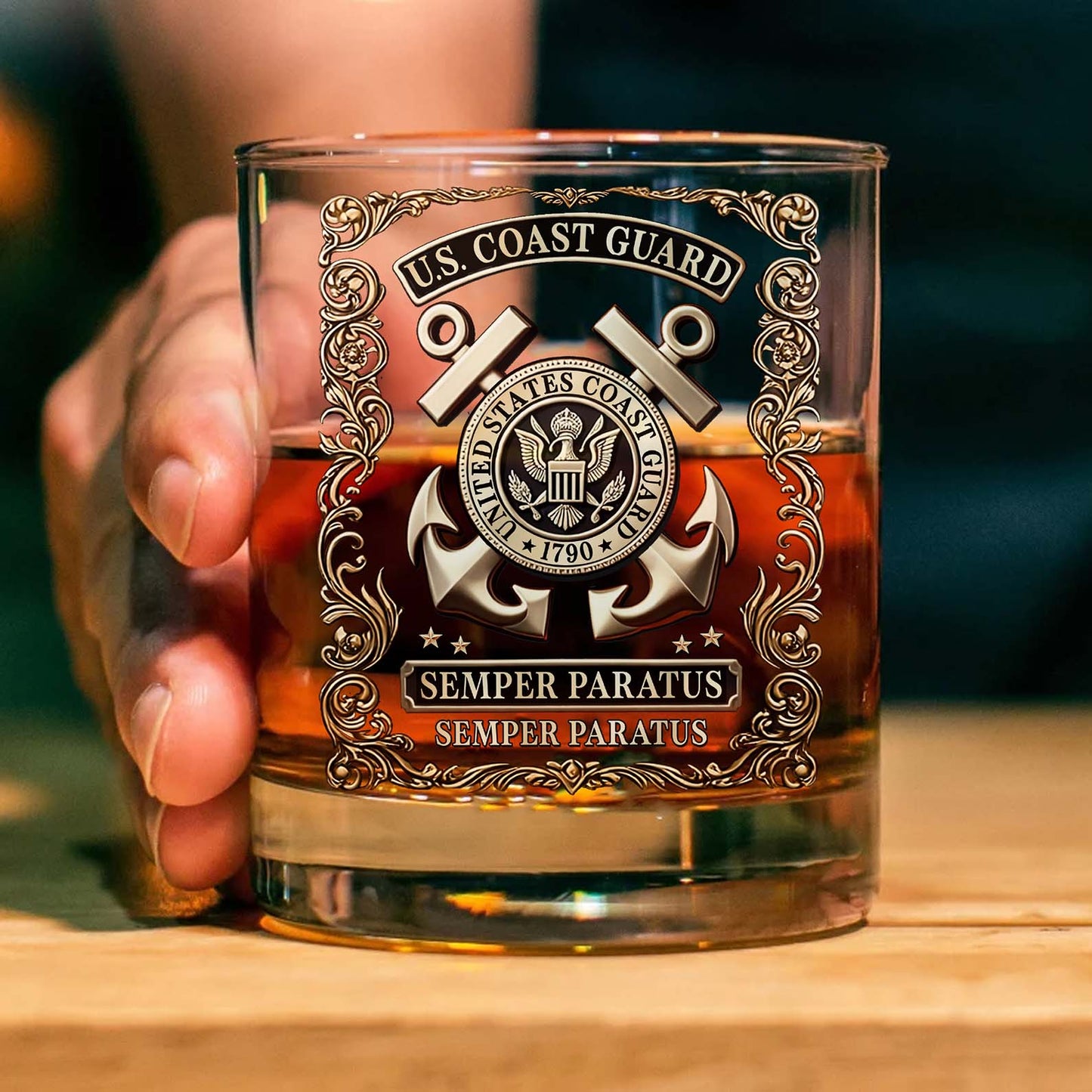 250th Anniversary Veteran U.S. Military Whiskey Glass | Patriotic 4th of July Whiskey Glass 684046