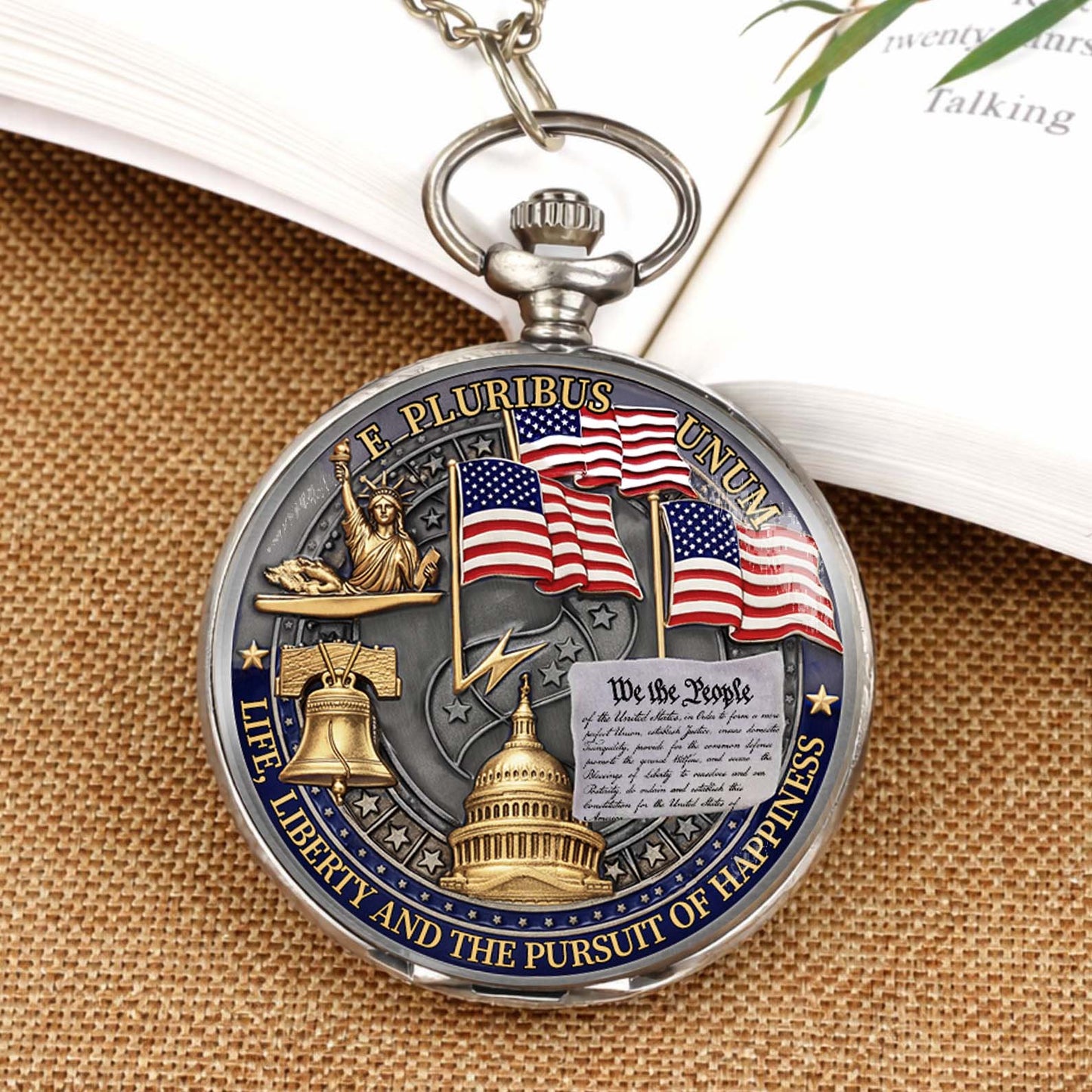 250 Years Of Freedom 1776–2026 Pocket Watch, 250 Years Anniversary Of America, Patriotic 4th of July Pocket Watch 684048