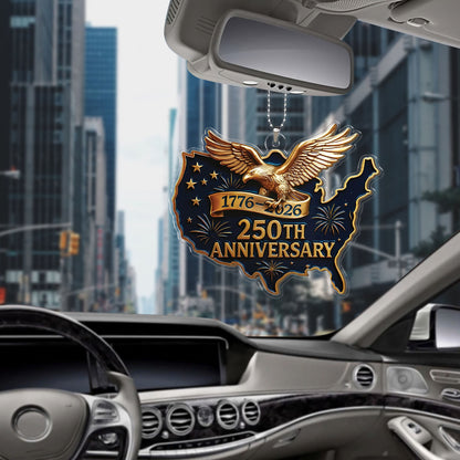 250 Years of America Car Ornament | 250th Anniversary 1776-2026 Ornament | Patriotic 4th of July Ornament 684059