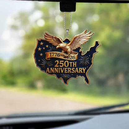 250 Years of America Car Ornament | 250th Anniversary 1776-2026 Ornament | Patriotic 4th of July Ornament 684059