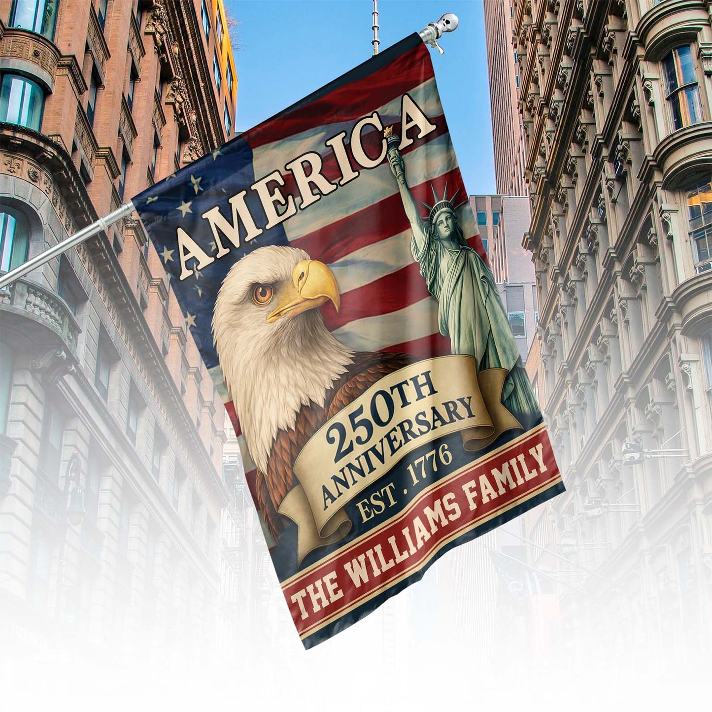 Personalized 250 Years Anniversary America Flag | Happy 250th Birthday USA Flag | Patriotic 4th Of July House Flag Garden Flag 684060