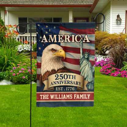 Personalized 250 Years Anniversary America Flag | Happy 250th Birthday USA Flag | Patriotic 4th Of July House Flag Garden Flag 684060